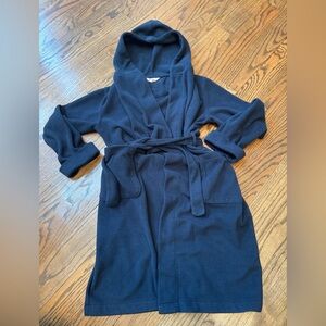 Land’s End Navy Blue Hooded Robe, Small